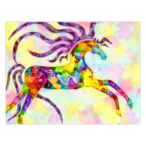 "Dancing Horse" Folded Greeting Card